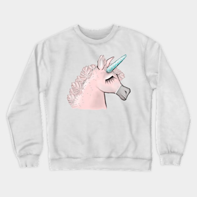 Pink Unicorn Crewneck Sweatshirt by msmart